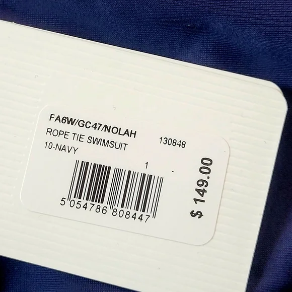 NWT Ted Baker Rope Tie One Piece Swimsuit In Navy 4 - Picture 7 of 9